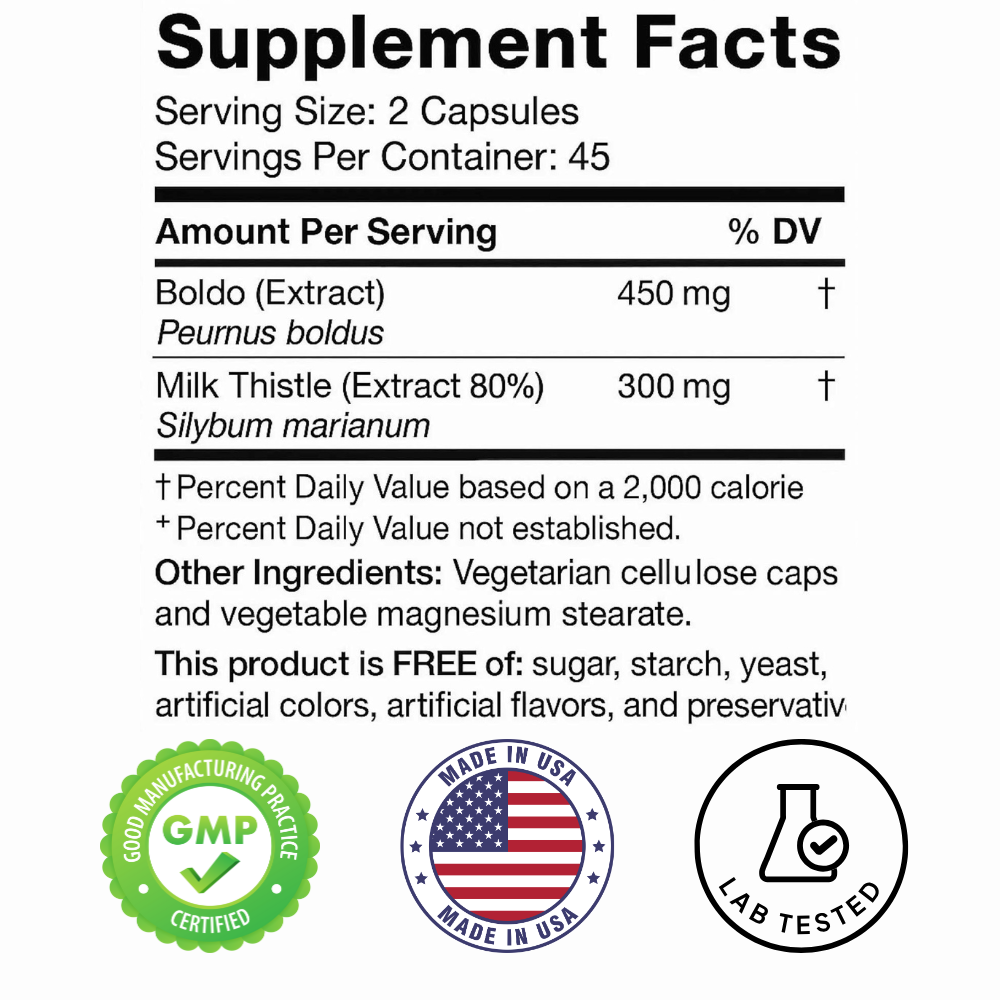 Limpiador Hígado y Vesícula, Boldo & Milk Thistle Extract