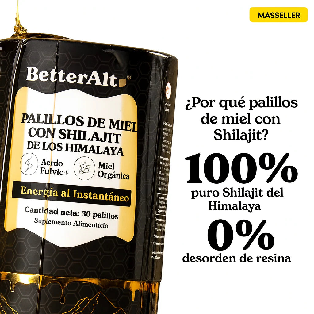 GOLD+ Palitos de Miel con Shilajit