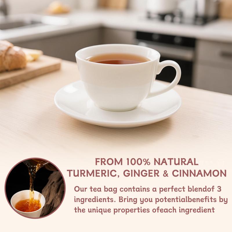 Té de cúrcuma con especias: cúrcuma, jengibre, canela. 100 % natural.