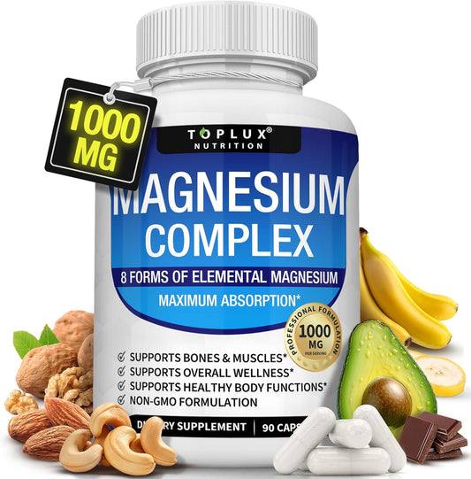Complejo de magnesio 8 Suplemento de magnesio esencial 1000mg (Grado Médico)
